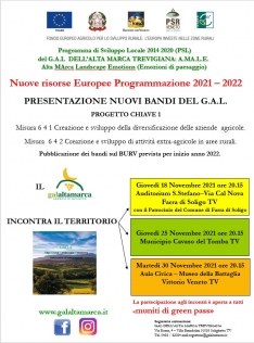 PROSSIMA APERTURA BANDI DEL GAL PROSSIMA APERTURA BANDI DEL GAL